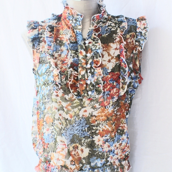 M and S sheer flower crop top. Size small/medium - Picture 1 of 6